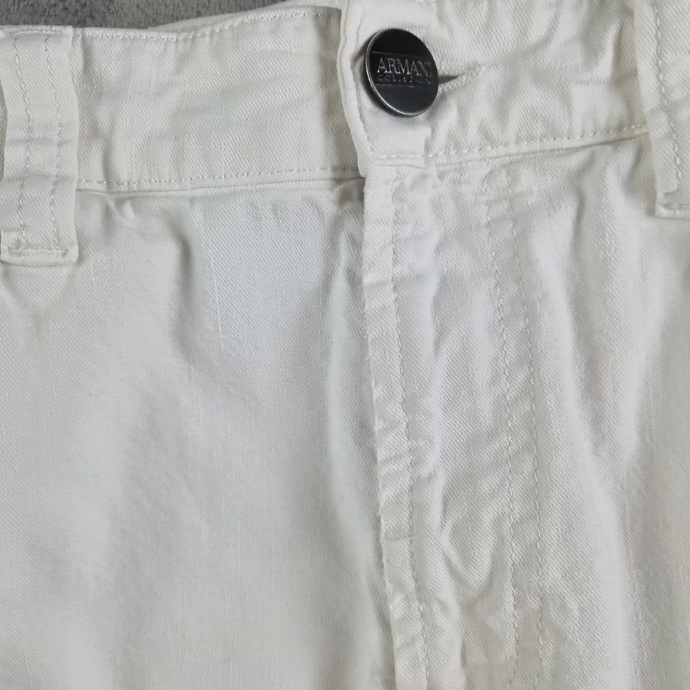 Armani Collezioni Jeans White Denim Slim Fit Stretch Straight Leg  J15 Luxury